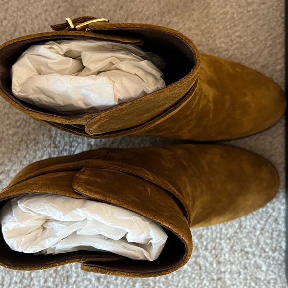 NWB J Crew Suede Ankle Boots with Wrap Around Buckle, size 8.5 - Picture 5 of 12